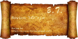 Bovics Tíria névjegykártya